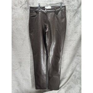 Aritzia $148 Women's 4 Wilfred The Melina Vegan Leather Pants Birch Brown NWOT